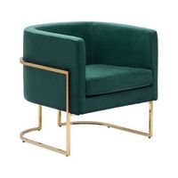 sillon de terciopelo verde oscuro dorado metal respaldo glamour sala de estar dormitorio sirkka