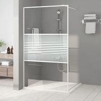 mampara de ducha vidrio esg transparente blanco 115x195 cm vidaxl