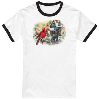 Wildlife Camiseta Cardinals Rustic Retreat Adult para mujer