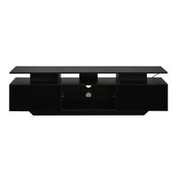 mueble de tv negro 160 x 40 x 45 cm con dos armarios y luces led
