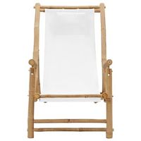 sillon de playa silla de playa de bambu y lona blanco crema