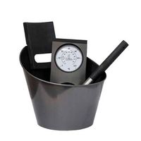 kit sauna higrometro termometro acero negro madera harvia