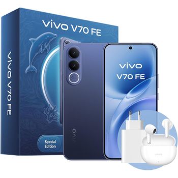Teléfono – vivo V70 FE 5G Bundle, 8GB+256GB / 8GB+512GB, Cámara de 200MP con OIS, Batería 7000mAh y Carga 90W, Pantalla 1.5K AMOLED 120Hz, IP68/IP69, eSIM, 5 años de actualizaciones, Incluye::