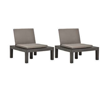 Tumbonas jardin con cojines 2 unidades plástico gris antracita