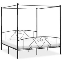estructura cama con dosel sin colchon metal negro 200x200 cm vidaxl