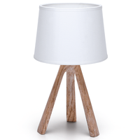 aigostar - lamparas de mesita de noche lampara de mesa e14 pantalla de tela lampara escritorio diseno clasico vintage para dormitorio estudio l18 x h31cm