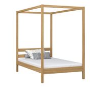 cama individual de roble con dosel n01 roble natural