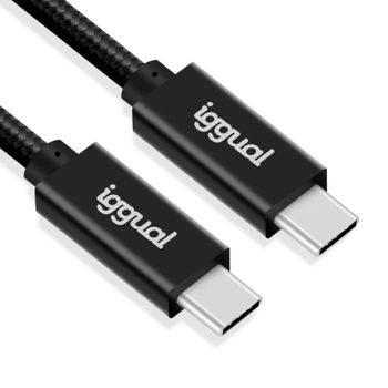 Cable USB-C IGGUAL 3.2 Gen2x2 100W 5A 4K 1m nylon