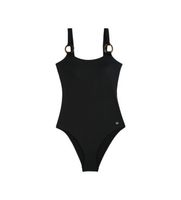 tommy hilfiger para mujer uw0uw06480 banador con anillas efecto carey negro s beachwear nylon