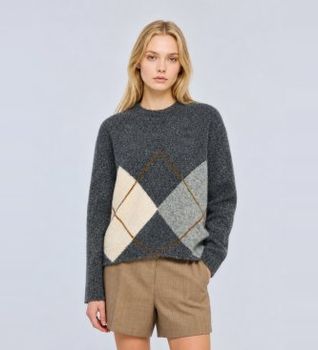 Semicouture para mujer. Y6WE90 Jersey Keira gris (M), Casual, Poliéster