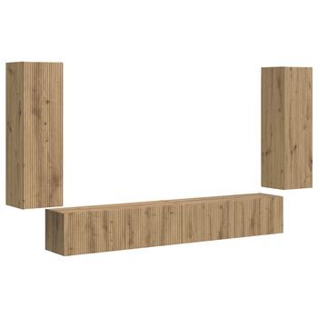 Conjunto De Mueble Para Tv De Pared 4 Uds. Roble Artisan Vidaxl