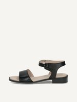 caprice heeled sandal black made of leather with block heel size 42