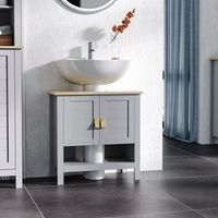 armario para debajo de lavabo de mdf kleankin 60x30x60 cm-gris