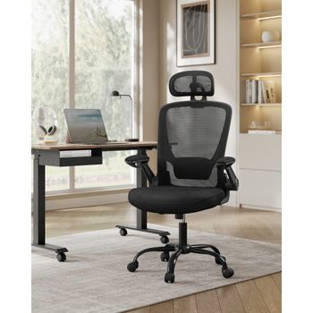 Silla de escritorio ergonómica de malla de color negro