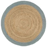 alfombra hecha a mano de yute con borde verde oliva 240 cm vidaxl