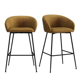Silla de bar de tela mostaza (x2)
