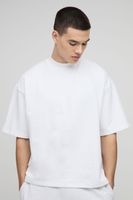 camiseta oversize recta con cuello extendido blanco