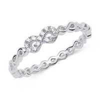 anillo infinito de plata 925 con circonita