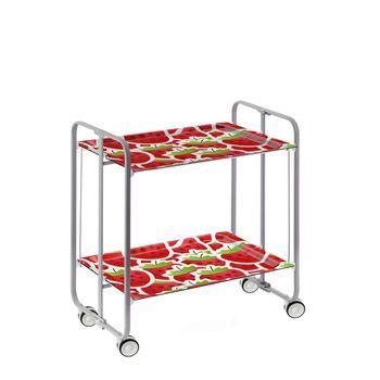 Carrito Auxiliar Plegable Bauhaus Con Ruedas – Armazón Metálico Gris, 2 Niveles, 4 Posiciones Ajustables,,57