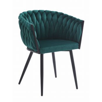 Silla De Comedor Terciopelo Valora Maya Asiento Ergonómico Verde
