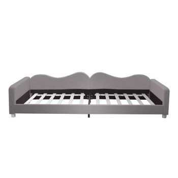 Sofá Cama De 90x200cm En Tejido De Rizo Francés Con Somier Gris