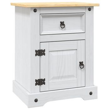 Mesita De Noche 39x53x67 Cm Madera - Blanco