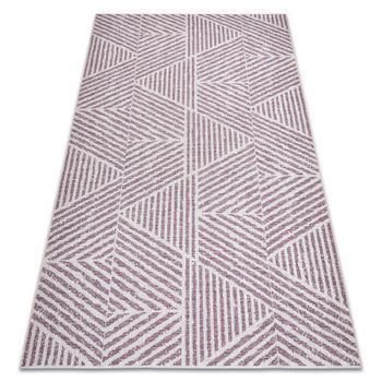Alfombra Color 47176260 Sisal Líneas, Triangulos, Zigzag Beige / Rubo 120x170 Cm