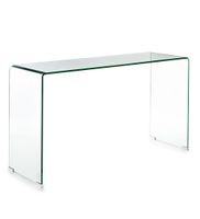 consola en cristal curvado transparente cm al70 x l125 x p40