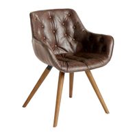 silla comedor capitone polipiel marron