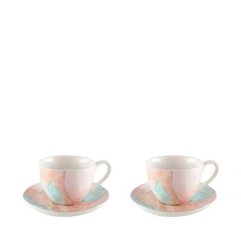 Tazas de café y platos - treasure mine - set de 2