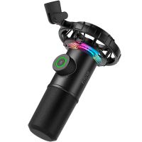 fifine k658 microfono dinamico cardioide para streaming y podcasting usb-c rgb negro