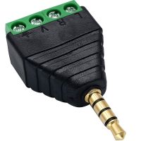 goobay conector jack 35mm trrs terminal de tornillo 4 pin macho negro