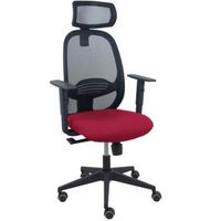 silla giratoria de oficina cilanco 131 x 64 x 55 cm - respaldo malla - brazos regulables - cabecero regulable - granate