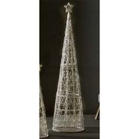 arbol de navidad conico blanco con led a pilas 45dx180 cms