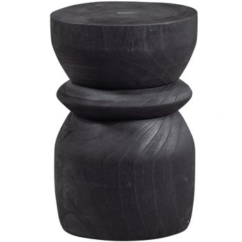 Taburete de madera ø28cm - negro