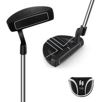 costway putter de golf de 89 cm para cabeza putter estilo mazo con lineas de alineacion cubierta para mejorar precision palo de golf para diestros