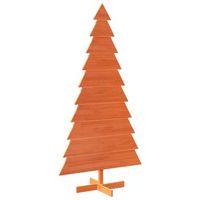 arbol navidad de adorno madera maciza pino marron cera 180 cm vidaxl