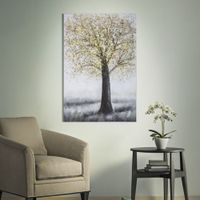 cuadro sobre lienzo con arbol multicolor 80x38x120 cm