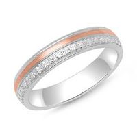 anillo de plata 925 y oro rosa con circonita