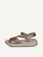 caprice sandal brown made of leather without heel size 36