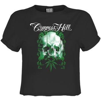 Amplified Clothing Camiseta manga larga Glitched Skull para mujer