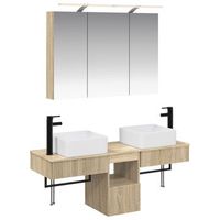 juego de muebles de bano 4 uds roble sonoma vidaxl