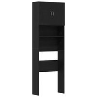 mueble para lavadora de madera de roble negro 64x24x190 cm vidaxl