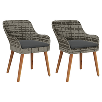 sillas de jardin con cojines 2 uds gris poliratan cfw669299