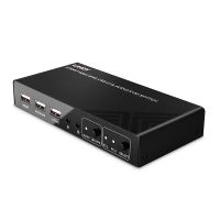 interruptor kvm lindy 2 puertos hdmi 4k60 usb audio negro