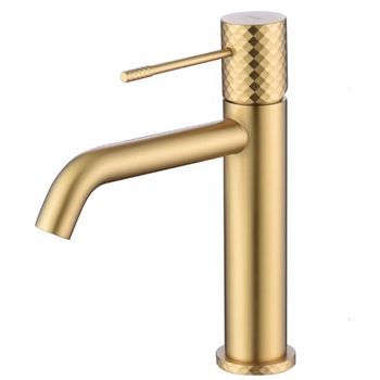 Monomando Lavabo Oro Cepillado Serie Génova