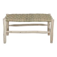 banco de madera y fibra natural tecilen 80x40x42