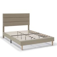 estructura de cama tapizada aroma de 30 cm 150x190 cm beige