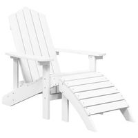 silla de jardin  silla de exterior  sillon adirondack con reposapies hdpe blanco
