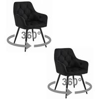 set de 2 silla de comedor tela de terciopelo valora lukk360 asiento de terciopelo negro